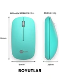 Lenovo Lecoo WS214 Turkuaz Sessiz Ergonomik Optik Kablosuz Mouse - 3