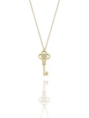 Minik Anahtar Taşlı  Çok Şık 14 Ayar Altın Kolye thumbnail 1