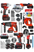 Graizer Powerforge Profesyonel Kömürsüz Bakır Sargılı Çelik Şanzıman 6'lı Set Sunta Kesme+Dekupaj-Kırmızı - 2