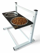 Büyük ve Orta Boy Köpekler İçin Ayarlanabilir 3 Yükseklikli Paslanmaz Çelik Mama ve Su Kabı Standı thumbnail 3