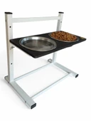 Büyük ve Orta Boy Köpekler İçin Ayarlanabilir 3 Yükseklikli Paslanmaz Çelik Mama ve Su Kabı Standı thumbnail 4