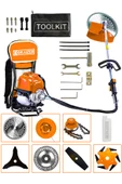 Powerforge 7 Başlıklı Set Sırt Tipi Benzinli Motorlu Ot Çalı Tırpanı Çim Biçme Makinesi Tırpan-Trnc - 2
