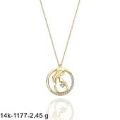 Yenidoğan Bebek Hamile Anne 14 Ayar Altın Kolye thumbnail 2