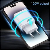 120 Watt Hızlı Type-C Yüksek Güçlü Şarj Adaptörü Çoklu Cihaz Şarj Adaptörü - 6