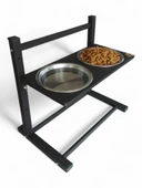 Büyük ve Orta Boy Köpekler İçin Ayarlanabilir 3 Yükseklikli Paslanmaz Çelik Mama ve Su Kabı Standı thumbnail 4