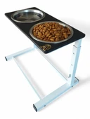 Büyük ve Orta Boy Köpekler İçin Ayarlanabilir 3 Yükseklikli Paslanmaz Çelik Mama ve Su Kabı Standı thumbnail 3