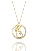 Yenidoğan Bebek Hamile Anne 14 Ayar Altın Kolye thumbnail 1