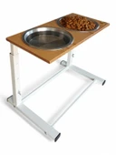 Büyük ve Orta Boy Köpekler İçin Ayarlanabilir 3 Yükseklikli Paslanmaz Çelik Mama ve Su Kabı Standı thumbnail 4