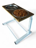 Büyük ve Orta Boy Köpekler İçin Ayarlanabilir 3 Yükseklikli Paslanmaz Çelik Mama ve Su Kabı Standı thumbnail 3