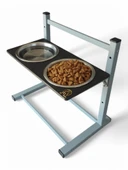 Büyük ve Orta Boy Köpekler İçin Ayarlanabilir 3 Yükseklikli Paslanmaz Çelik Mama ve Su Kabı Standı thumbnail 3