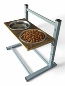 Büyük ve Orta Boy Köpekler İçin Ayarlanabilir 3 Yükseklikli Paslanmaz Çelik Mama ve Su Kabı Standı thumbnail 3