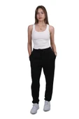 Kadın Modal Kumaş Cepli Siyah Jogger Pantolon - 2