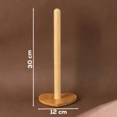 Porsima BLD-187 Bambu Kağıt Havluluk Kalpli Dekoratif Peçetelik Kağıt Havlu Standı Ahşap Kağıt Havluluk - 3