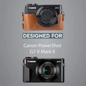 MegaGear MG953 Canon PowerShot G7 X Mark II Yarım Deri Kamera Kılıfı - 1