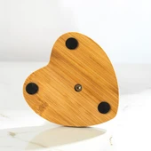 Porsima BLD-187 Bambu Kağıt Havluluk Kalpli Dekoratif Peçetelik Kağıt Havlu Standı Ahşap Kağıt Havluluk - 2