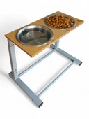 Büyük ve Orta Boy Köpekler İçin Ayarlanabilir 3 Yükseklikli Paslanmaz Çelik Mama ve Su Kabı Standı thumbnail 4