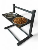 Büyük ve Orta Boy Köpekler İçin Ayarlanabilir 3 Yükseklikli Paslanmaz Çelik Mama ve Su Kabı Standı thumbnail 3