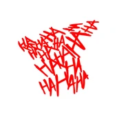 Hahahaha Araba Sticker 17x17 Cm Kırmızı - 1