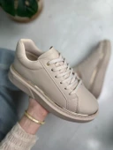 Günlük Kadın Spor Ayakkabı Bağcıklı Hafif Kalın Yüksek Taban Yürüyüş Sneaker 2135 - 1