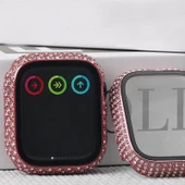 Apple Watch 7 41mm Zore Watch Gard 24 Kenarları Taşlı Sert PC Kasa Ve Ekran Koruyucu - 6