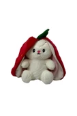 2 Adet Sevimli Çilek Tavşan Peluş Çantalı Hediyelik 50 cm Oyuncak - 2