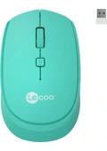 Lenovo Lecoo WS202 Turkuaz Ergonomik Optik Kablosuz Mouse - 1