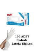 Beybi Lateks Pudralı (M) Medium Beden Muayene Eldiven -100 lü Paket - 1