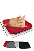3 Adet Yumuşak Dokulu Peluş Kedi Halısı 40x40 cm Kulübe İçi Pofuduk Minder - 4