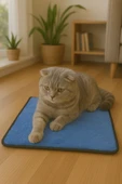 6 Adet Yumuşak Dokulu Peluş Kedi Halısı 40x40 cm Kulübe İçi Pofuduk Minder - 3