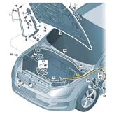 VW Golf 7 2013-2017 Motor Kaput Açma Teli Arka Parçası 5G0823535A - 3