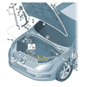 VW Golf 7 2013-2017 Motor Kaputu Açma Teli Öndeki Parça 5G1823531C - 3