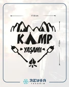 Kamp Yaşamı Araba Sticker 17x17 Cm Siyah thumbnail 2