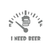 I Need Beer Araba Sticker  17x17 Cm Gri - 1