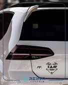 Kamp Yaşamı Araba Sticker 17x17 Cm Siyah thumbnail 3