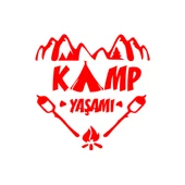 Kamp  Yaşamı Araba Sticker 17x17 Cm Kırmızı - 1
