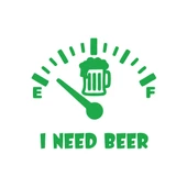 I Need Beer Araba Sticker  17x17 Cm Yeşil - 1