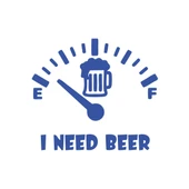 I Need Beer Araba Sticker  17x17 Cm Mavi - 1