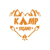 Kamp  Yaşamı Araba Sticker 17x17 Cm Turuncu - 1