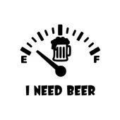 I Need Beer Araba Sticker  17x17 Cm Siyah - 1