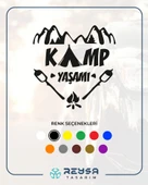Kamp Yaşamı Araba Sticker 17x17 Cm Siyah thumbnail 1