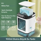 QASUL Taşınabilir klima 3 vitesli Mini Klima 900 ml Su Deposu Hava Soğutucu 7 renkli Gece Lambası - 2