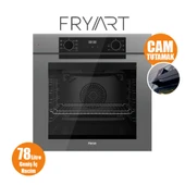 Ferre FRYART-SILENTART Serisi Gri Set (SS038 + QEP63CPR +D065-SA ) - Emaye Izgara / 75 cm Ocak thumbnail 4