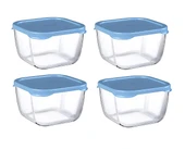 Paşabahçe 53223 snowbox 4 lü cam saklama kabı 275cc mavi thumbnail 1