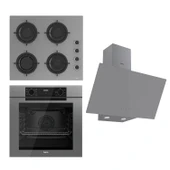 Ferre FRYART Serisi Gri Set (CS208-FA + QEP63CPR +D079 ) - Emaye Izgara / Kademeli Musluk thumbnail 1