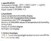 LİFE NET Dijital Isı ve Nem Ölçme Termometre Saat & Tarihli Renkli Ekran thumbnail 9