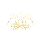 Kamp Ateşi Araba Sticker 17x17 Cm Gold - 1
