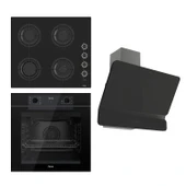 Ferre FRYART-FLAMEART Serisi Siyah Set (CS205-FA + QEP63CS +D080 ) - Emaye Izgara / Kademeli Musluk - 1