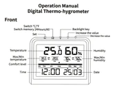 LİFE NET Dijital Isı ve Nem Ölçme Termometre Saat & Tarihli Renkli Ekran thumbnail 5