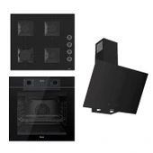 Ferre FRYART-SILENTART Serisi Siyah Set (SS205 + QEP63CS +D077-SA ) - Emaye Izgara - 1