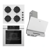 Ferre STEAMART-FRYART-SILENTART Serisi Beyaz Set (CS206-FA + QEP63CB +D081-SA ) - Emaye Izgara thumbnail 1